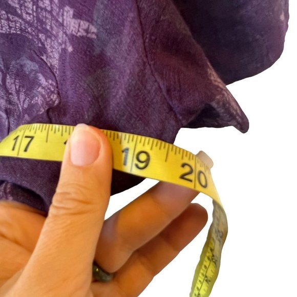 Vintage 90s Purple Floral Button Up Short Sleeve Top Small - Picture 6 of 6